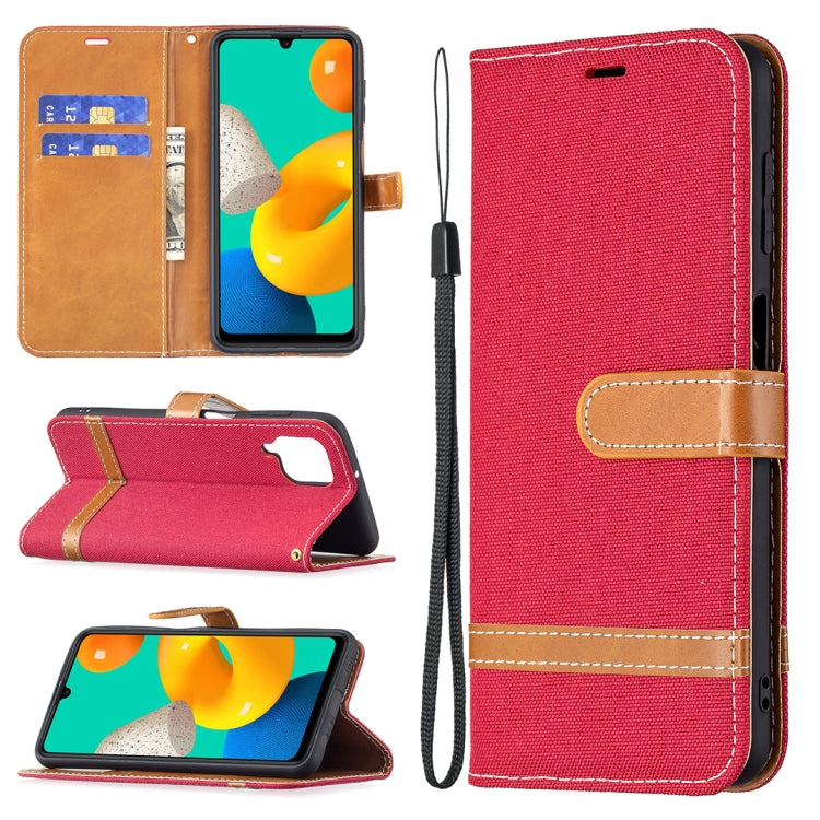 Color Matching Denim Texture Horizontal Flip Leather Case with Holder & Card Slots & Wallet & Lanyard, For Samsung Galaxy M32