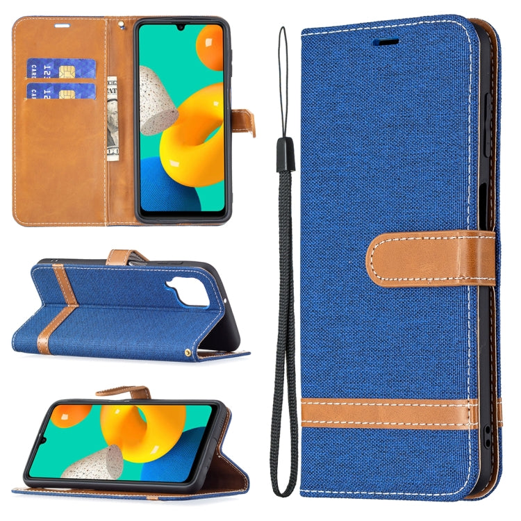 Color Matching Denim Texture Horizontal Flip Leather Case with Holder & Card Slots & Wallet & Lanyard, For Samsung Galaxy M32