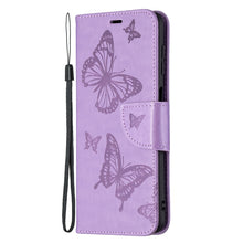 Load image into Gallery viewer, Embossing Two Butterflies Pattern Horizontal Flip PU Leather Case with Holder &amp; Card Slot &amp; Wallet &amp; Lanyard, For Samsung Galaxy M32