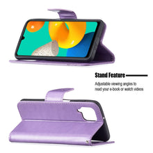 Load image into Gallery viewer, Embossing Two Butterflies Pattern Horizontal Flip PU Leather Case with Holder &amp; Card Slot &amp; Wallet &amp; Lanyard, For Samsung Galaxy M32