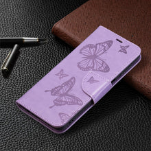 Load image into Gallery viewer, Embossing Two Butterflies Pattern Horizontal Flip PU Leather Case with Holder &amp; Card Slot &amp; Wallet &amp; Lanyard, For Samsung Galaxy M32