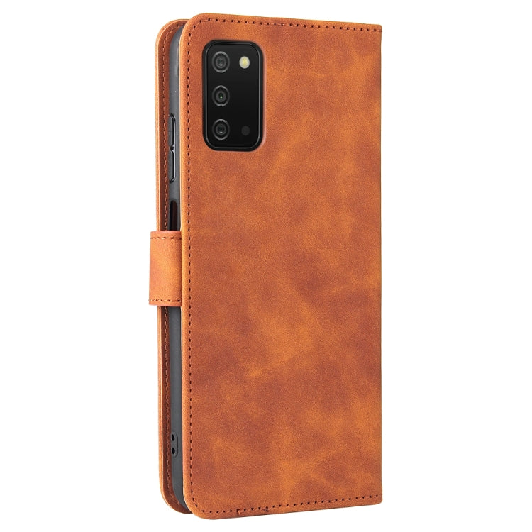 Solid Color Skin Feel Magnetic Buckle Horizontal Flip Calf Texture PU Leather Case with Holder & Card Slots & Wallet, For Samsung Galaxy A03s