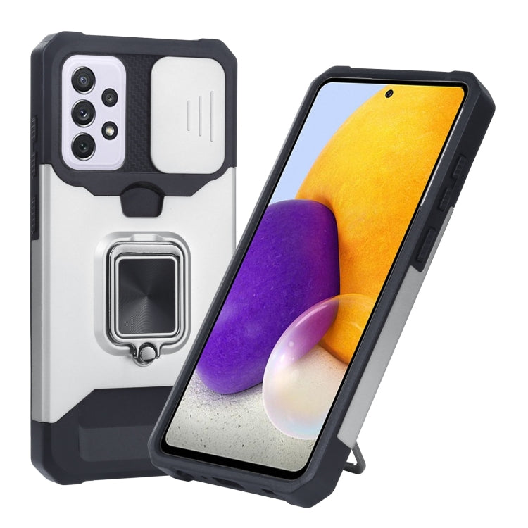 Sliding Camera Cover Design PC + TPU Shockproof Case with Ring Holder & Card Slot, For Google Pixel 5a 5G, For Samsung Galaxy A42 5G, For Samsung Galaxy A72 5G, For Samsung Galaxy Note20 Ultra, For Samsung Galaxy S21 5G, For Samsung Galaxy S21+ 5G     ...