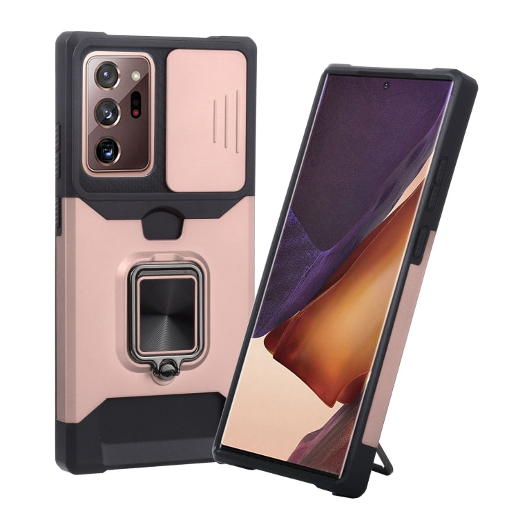 Sliding Camera Cover Design PC + TPU Shockproof Case with Ring Holder & Card Slot, For Google Pixel 5a 5G, For Samsung Galaxy A03s 166.6mm, For Samsung Galaxy A42 5G, For Samsung Galaxy A72 5G, For Samsung Galaxy Note20 Ultra, For Samsung Galaxy S21 5G...