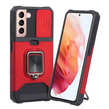 Load image into Gallery viewer, Sliding Camera Cover Design PC + TPU Shockproof Case with Ring Holder &amp; Card Slot, For Google Pixel 5a 5G, For Samsung Galaxy A03s 166.6mm, For Samsung Galaxy A42 5G, For Samsung Galaxy A72 5G, For Samsung Galaxy Note20 Ultra, For Samsung Galaxy S21 5G...