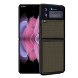 Solid Color Carbon Fiber Texture PU Shockproof Protective Case, For Samsung Galaxy Z Flip3 5G