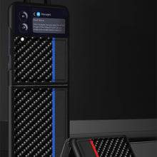 Load image into Gallery viewer, Carbon Fiber Texture Shockproof Splicing Leather Case, For Samsung Galaxy Z Flip3 5G