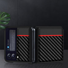 Load image into Gallery viewer, Carbon Fiber Texture Shockproof Splicing Leather Case, For Samsung Galaxy Z Flip3 5G