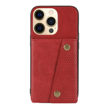 Load image into Gallery viewer, Double Buckle PU + TPU Shockproof Magnetic Protective Case with Card Slot &amp; Holder, For iPhone 13 mini, For iPhone 13, For iPhone 13 Pro, For iPhone 13 Pro Max