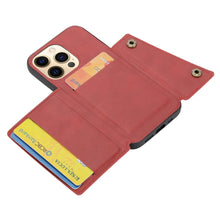 Load image into Gallery viewer, Double Buckle PU + TPU Shockproof Magnetic Protective Case with Card Slot &amp; Holder, For iPhone 13 mini, For iPhone 13, For iPhone 13 Pro, For iPhone 13 Pro Max