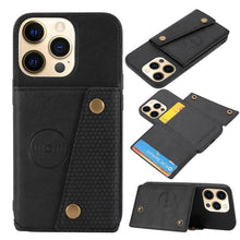 Load image into Gallery viewer, Double Buckle PU + TPU Shockproof Magnetic Protective Case with Card Slot &amp; Holder, For iPhone 13 mini, For iPhone 13, For iPhone 13 Pro, For iPhone 13 Pro Max