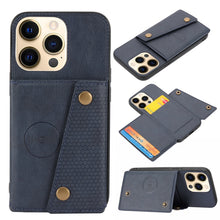 Load image into Gallery viewer, Double Buckle PU + TPU Shockproof Magnetic Protective Case with Card Slot &amp; Holder, For iPhone 13 mini, For iPhone 13, For iPhone 13 Pro, For iPhone 13 Pro Max
