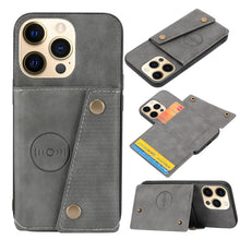 Load image into Gallery viewer, Double Buckle PU + TPU Shockproof Magnetic Protective Case with Card Slot &amp; Holder, For iPhone 13 mini, For iPhone 13, For iPhone 13 Pro, For iPhone 13 Pro Max