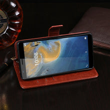 Load image into Gallery viewer, idewei Crazy Horse Texture Horizontal Flip Leather Case with Holder &amp; Card Slots &amp; Wallet, For ZTE Blade A31