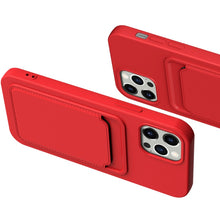 Load image into Gallery viewer, TPU + Flannel Lining Shockproof Case with Card Slots, For iPhone 13 mini, For iPhone 13, For iPhone 13 Pro