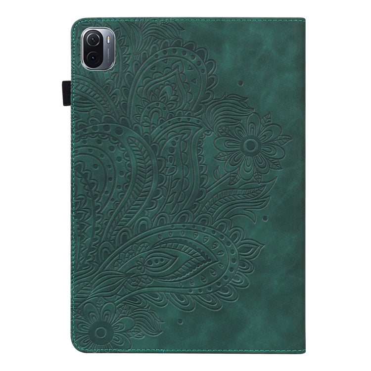 Peacock Embossed Pattern TPU + PU Horizontal Flip Leather Case with Holder & Card Slots & Wallet & Sleep / Wake-up Function, For Xiaomi Pad 5 Pro / Pad 5