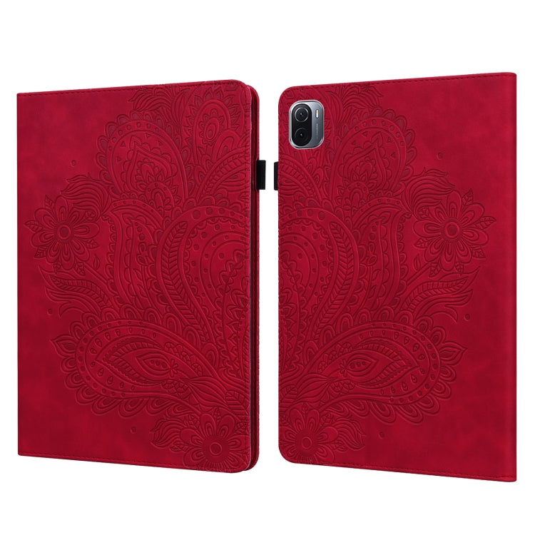 Peacock Embossed Pattern TPU + PU Horizontal Flip Leather Case with Holder & Card Slots & Wallet & Sleep / Wake-up Function, For Xiaomi Pad 5 Pro / Pad 5