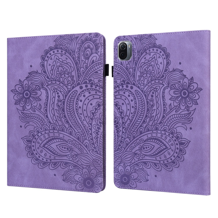 Peacock Embossed Pattern TPU + PU Horizontal Flip Leather Case with Holder & Card Slots & Wallet & Sleep / Wake-up Function, For Xiaomi Pad 5 Pro / Pad 5