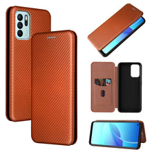 Load image into Gallery viewer, Carbon Fiber Texture Magnetic Horizontal Flip TPU + PC + PU Leather Case with Card Slot, For OPPO Realme GT Master, For OPPO Reno6 Z, For Motorola Edge 20 Lite, For Xiaomi Redmi 10, For Xiaomi Mix 4