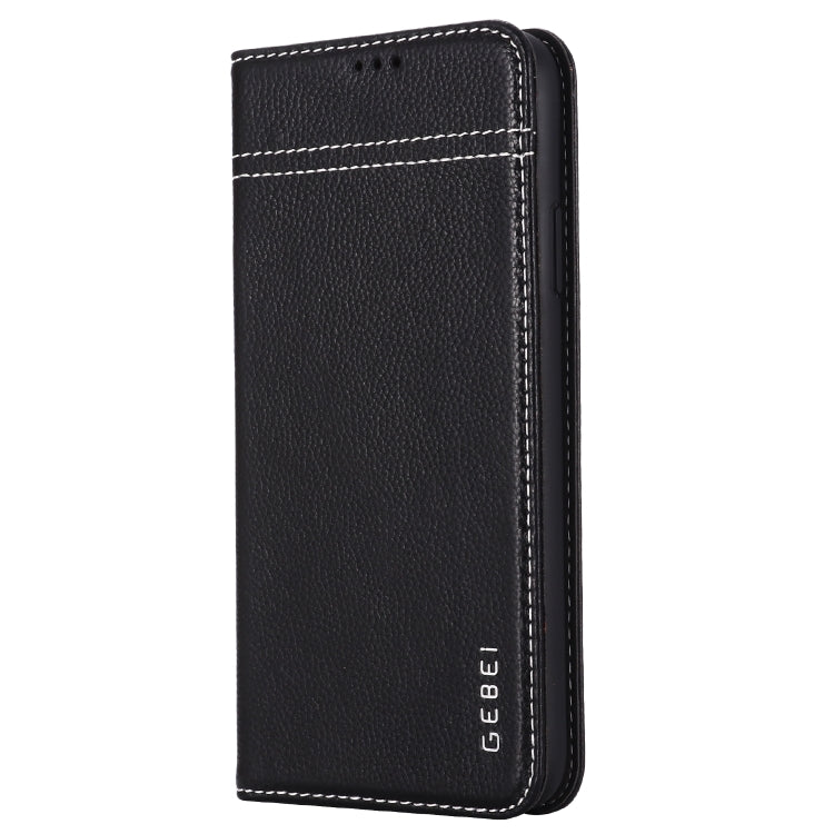 GEBEI Top-grain Leather Horizontal Flip Protective Case with Holder & Card Slots