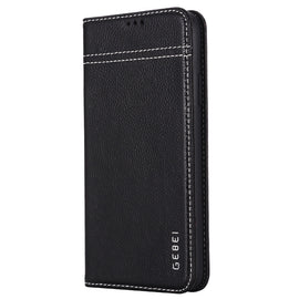 GEBEI Top-grain Leather Horizontal Flip Protective Case with Holder & Card Slots