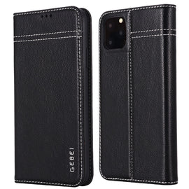 GEBEI Top-grain Leather Horizontal Flip Protective Case with Holder & Card Slots
