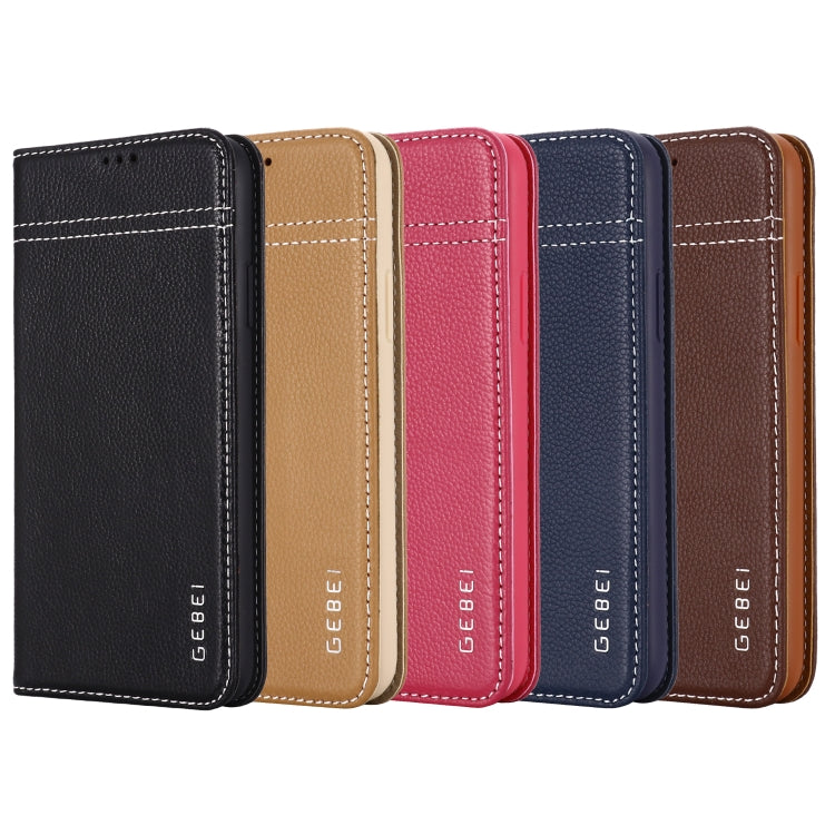 GEBEI Top-grain Leather Horizontal Flip Protective Case with Holder & Card Slots