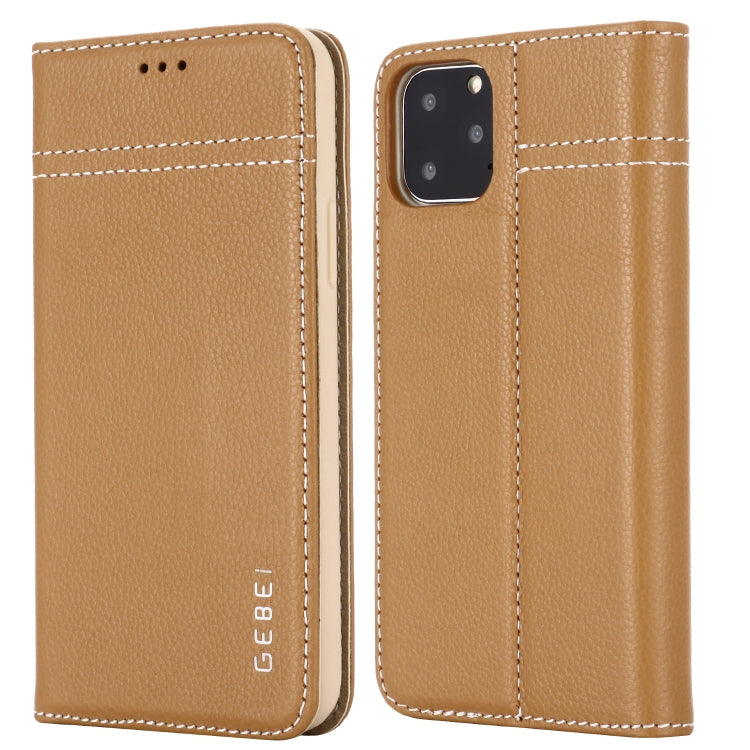 GEBEI Top-grain Leather Horizontal Flip Protective Case with Holder & Card Slots