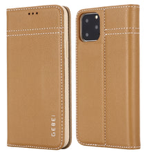 Load image into Gallery viewer, GEBEI Top-grain Leather Horizontal Flip Protective Case with Holder &amp; Card Slots