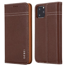 Load image into Gallery viewer, GEBEI Top-grain Leather Horizontal Flip Protective Case with Holder &amp; Card Slots