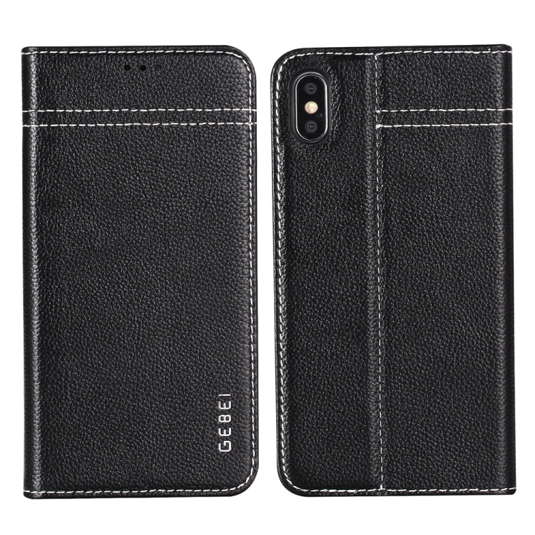 GEBEI Top-grain Leather Horizontal Flip Protective Case with Holder & Card Slots