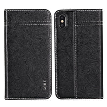 Load image into Gallery viewer, GEBEI Top-grain Leather Horizontal Flip Protective Case with Holder &amp; Card Slots