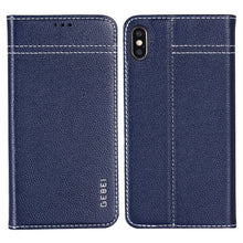 Load image into Gallery viewer, GEBEI Top-grain Leather Horizontal Flip Protective Case with Holder &amp; Card Slots