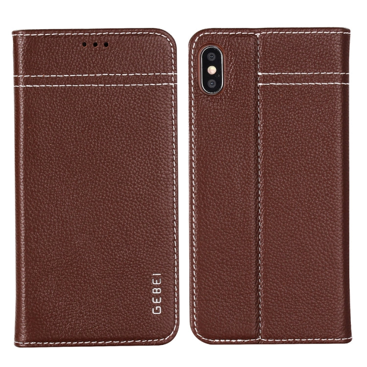 GEBEI Top-grain Leather Horizontal Flip Protective Case with Holder & Card Slots