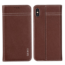 Load image into Gallery viewer, GEBEI Top-grain Leather Horizontal Flip Protective Case with Holder &amp; Card Slots