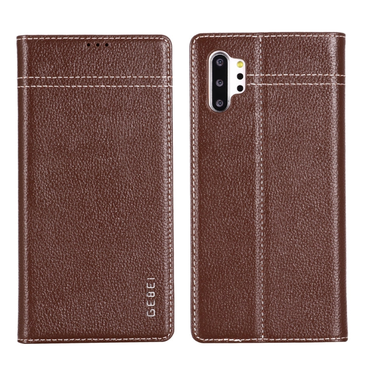 GEBEI Top-grain Leather Horizontal Flip Protective Case with Holder & Card Slots