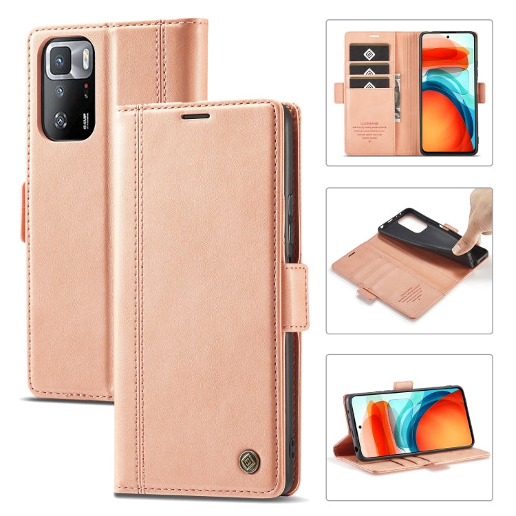 LC.IMEEKE Magnetic Buckle PU + TPU Horizontal Flip Leather Case with Holder & Card Slots & Wallet, For Xiaomi Redmi Note 10 Pro/Note 10 Pro Max
