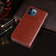 Load image into Gallery viewer, idewei Crazy Horse Texture Horizontal Flip Leather Case with Holder &amp; Card Slots &amp; Wallet, For iPhone 13 mini, For iPhone 13, For iPhone 13 Pro, For iPhone 13 Pro Max