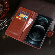 Load image into Gallery viewer, idewei Crazy Horse Texture Horizontal Flip Leather Case with Holder &amp; Card Slots &amp; Wallet, For iPhone 13 mini, For iPhone 13, For iPhone 13 Pro, For iPhone 13 Pro Max