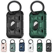 Load image into Gallery viewer, Tank Armor Anti-scratch Shockproof Carbon Fiber TPU Protective Cover Case with Keychain Ring Loop, For AirTag