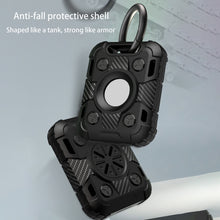 Load image into Gallery viewer, Tank Armor Anti-scratch Shockproof Carbon Fiber TPU Protective Cover Case with Keychain Ring Loop, For AirTag