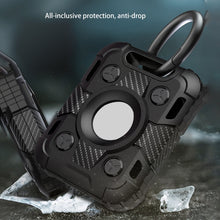 Load image into Gallery viewer, Tank Armor Anti-scratch Shockproof Carbon Fiber TPU Protective Cover Case with Keychain Ring Loop, For AirTag