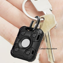 Load image into Gallery viewer, Tank Armor Anti-scratch Shockproof Carbon Fiber TPU Protective Cover Case with Keychain Ring Loop, For AirTag