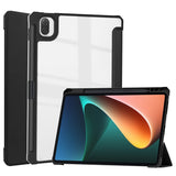 Three-fold Transparent TPU Horizontal Flip Leather Case with Pen Slot & Three-fold Holder & Sleep / Wake-up Function, For Xiaomi Pad 5 / 5 Pro, For Huawei MatePad 11 2021