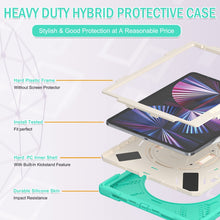Load image into Gallery viewer, Rotatable Holder Silicone Hybrid PC Tablet Case with Shoulder Strap, For iPad Pro 12.9 2022 / 2021