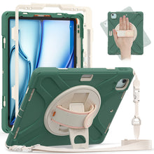 Load image into Gallery viewer, Rotatable Holder Silicone Hybrid PC Tablet Case with Shoulder Strap, For iPad Pro 12.9 2022 / 2021