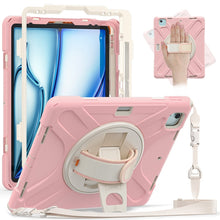 Load image into Gallery viewer, Rotatable Holder Silicone Hybrid PC Tablet Case with Shoulder Strap, For iPad Pro 12.9 2022 / 2021
