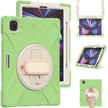 Load image into Gallery viewer, Rotatable Holder Silicone Hybrid PC Tablet Case with Shoulder Strap, For iPad Pro 12.9 2022 / 2021