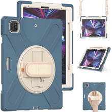 Load image into Gallery viewer, Rotatable Holder Silicone Hybrid PC Tablet Case with Shoulder Strap, For iPad Pro 12.9 2022 / 2021