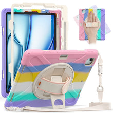 Load image into Gallery viewer, Rotatable Holder Silicone Hybrid PC Tablet Case with Shoulder Strap, For iPad Pro 12.9 2022 / 2021